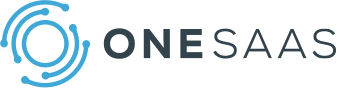 OneSaas company logo in black and blue colours